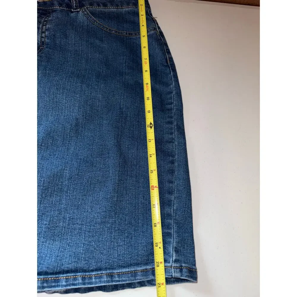 Jaclyn Smith Jean Skirt Size 12 Denim Women's Skirt - Picture 5 of 9
